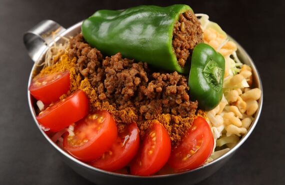 キーマカレーもんじゃ焼き